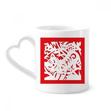 Imagem de Caneca de café de cerâmica com estampa de tigre animal do zodíaco da China caneca de café copo de coração de vidro