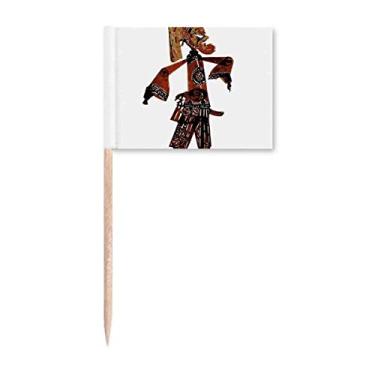 Imagem de China Shadow Play Chinese Opera Palito Bandeiras Marcador Decoração de Festa