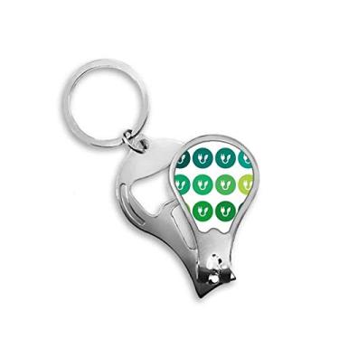 Imagem de Cabo de carregamento padrão de plugue de folha verde cortador de unha abridor chaveiro tesoura