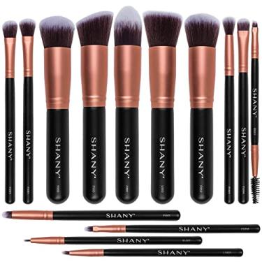 Imagem de SHANY Pincéis de maquiagem - Rose All Day - Conjunto de pincéis de 14 peças - Base em pó corretivo sombras pincéis de maquiagem - Conjunto completo de pincéis de maquiagem Kabuki em ouro rosa - 14