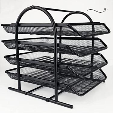 Imagem de Bandeja Organizadora Quatro Prateleiras de Papel Documentos para Mesa de Escritório