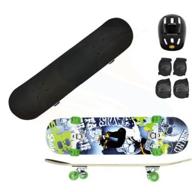 Imagem de Skate Infantil Montado Com Kit Proteção - Dm Toys