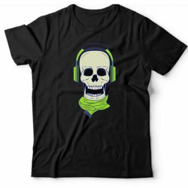 Imagem de Camiseta Skull- Head Phone Green - Inoctua