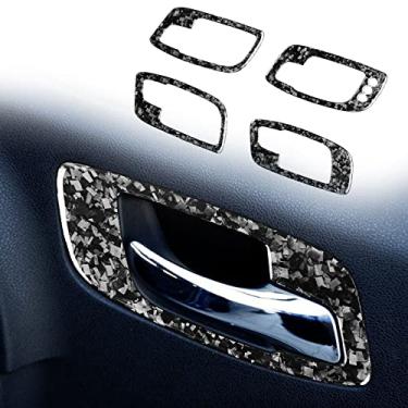 Imagem de FINMOKAL 4 peças para Dodge Charger 2011-14 fibra de carbono forjada maçaneta da porta acabamento da capa