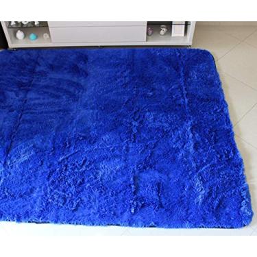 Imagem de Tapete Felpudo Azul Royal 1,50x2,00-Pelo Alto Costa Oro