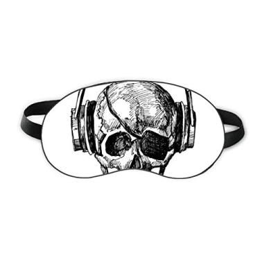 Imagem de Fone de ouvido de crânio com estampa de música louca para dormir, protetor de olhos macio para noite