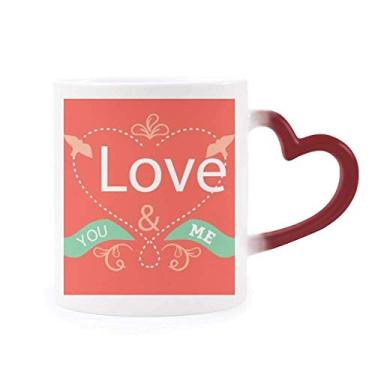 Imagem de Caneca sensível ao calor Dia dos Namorados vermelha verde Love You Caneca vermelha muda de cor