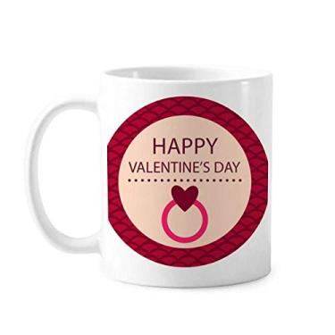 Imagem de Caneca de cerâmica rosa redonda Happy Valentine's Day Caneca de cerâmica café porcelana louça
