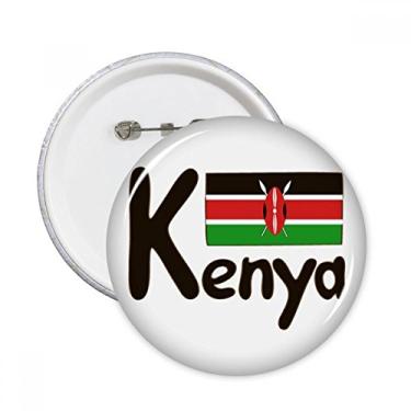Imagem de Bandeira nacional Kenya padrão preto pinos redondos distintivo decoração roupas 5 peças presente