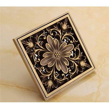 Imagem de Ralo de chuveiro Kirok, ralo de piso com tampa removível Ralo de chuveiro Cobre com proteções de drenagem Ralo de resíduos para banheiro Banheiro Lavanderia Jardim externo