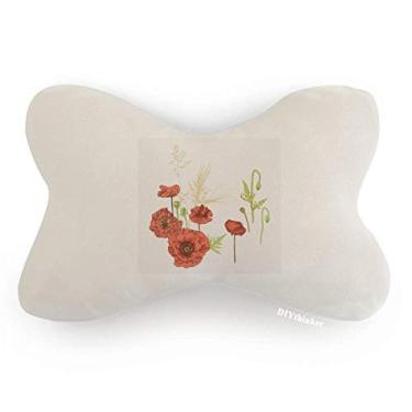 Imagem de DIYthinker Almofada de apoio de cabeça para decoração de pescoço de milho com pintura de plantas de flores