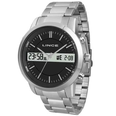 Imagem de Relogio Lince Masculino digital analogico prata e preto anadigi MAM4489L P1SX