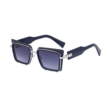 Imagem de Óculos de sol quadrado retrô masculino feminino óculos de sol feminino preto óculos motorista óculos uv400 espelho, 2, tamanho único