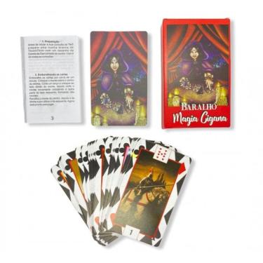 Imagem de Baralho Magia Cigana Vermelho 36 Cartas e Manual