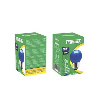 Imagem de Lâmpada Incandescente Taschibra Bolinha 15w 220v Azul