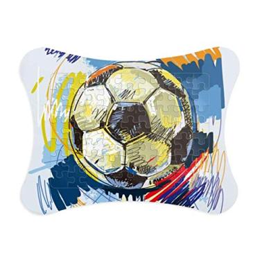 Imagem de Moldura de quebra-cabeça pintada para esportes de futebol americano, decoração de quadros, ornamento de quebra-cabeça