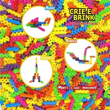 Imagem de Brinquedo Educativos Pinos de Montar Coloridos Blocos 500 Peças