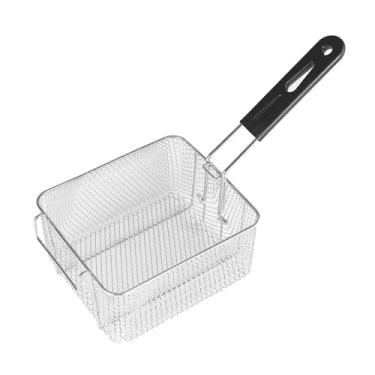 Imagem de ＫＬＫＣＭＳ Cesta de fritar profunda, cesta de servir, coador de alimentos, ferramenta de cozinha, cesta de batatas fritas com alça para batatas fritas, asa de, 20cmx17.2cmx10.5cm
