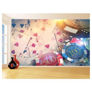 Imagem de Papel De Parede 3D Salão De Jogos Cartas Poker 3,5M Jcs86