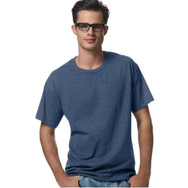 Imagem de Hanes Camiseta masculina ComfortBlend® EcoSmart® gola redonda, Azul-marinho mesclado, GG