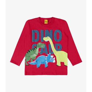 Imagem de Camiseta Infantil Manga Longa Dino Rovi Kids Vermelho P
