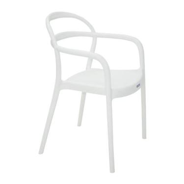 Imagem de Cadeira Tramontina Sissi Branca Com Braços Em Polipropileno E Fibra De