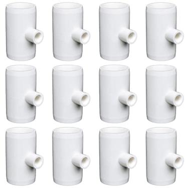 Imagem de letsFix Acessórios em T de PVC para bebedouro de galinha, pacote com 12 unidades para copos/mamilos/alimentadores, adequados para pintinhos, patos, gansos, peru - serve para tubos de PVC Sch. 40