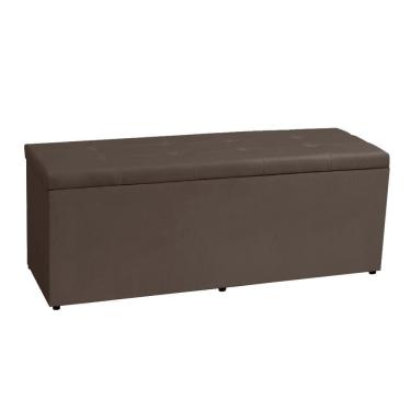 Imagem de Calçadeira Recamier Baú Casal 1,40m Berlim Suede Marrom - Pallazio