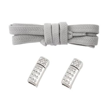 Imagem de Diamond Lock Shoelaces Without Ties Buckle Elastic Laces Sneakers Flats No Tie Shoe Laces Shoes Accessories (Color : Light gray)