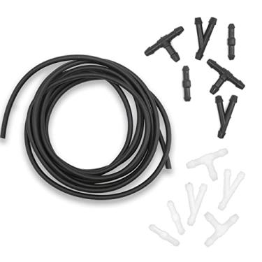 Imagem de Kit de mangueira de lavadora de para-brisa de carro, mangueira de fluido de lavadora de 4 metros com 12 conectores de tubo de limpador para reparo de para-brisas, tubo macio para a maioria das lavagens de janelas de carro.