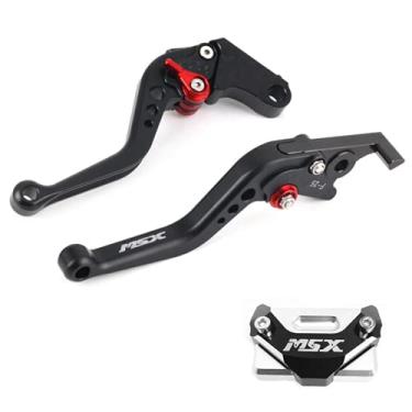 Imagem de GYUKSIA Tampa do reservatório de fluido de óleo de freio 3D e alavancas de embreagem de freio compatíveis com Honda MSX 125 GROM 125SF 3013-2020 (preto)