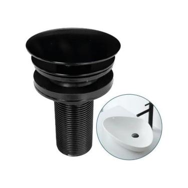 Imagem de Válvula Click Lavatório Preta 7/8 Inox Fosco Cuba Banheiro