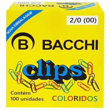 Imagem de Clips Para Papel 2/0 Colorido Bacchi 100 Unidades