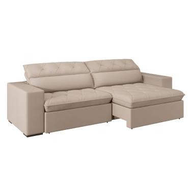 Imagem de Sofá 5 Lugares Retrátil e Reclinável com USB Jazz Molas Suede Camurça 290 cm