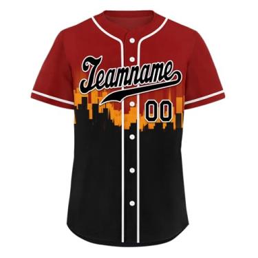Imagem de AWSOLE Camisetas de beisebol personalizadas com design urbano uniforme de equipe de baixo para baixo, camisas masculinas, número de nome costurado, Estilo-12, P