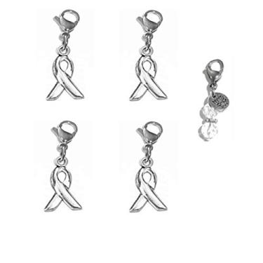 Imagem de Conjunto de 4 pingentes de encaixe, construa sua própria pulseira, bolsa, bolsa, mensagem, inspirador, chaveiro, puxador com zíper, joias, Metal