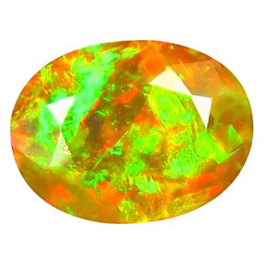 Imagem de 2,23 ct AAA+ Gem de qualidade corte oval (11 x 8 mm) opala arco-íris não aquecida genuína e extraída da pedra preciosa solta da Terra