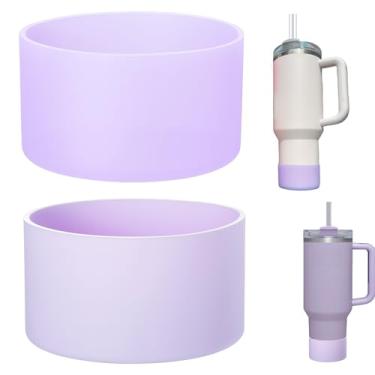 Imagem de LONPARRY Pacote com 2 botas Stanley Cup de silicone para Stanley Tumbler IceFlow Protetor de manga inferior de borracha de 1,134 g para Stanley Owala Hydro Flask Tumbler 1,134 g fundo de garrafa de