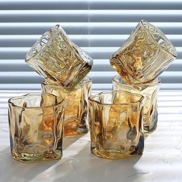 Imagem de XINCHANG Copo torcido simples e colorido café da manhã, xícara de leite, chá, copo, copo de vinho, copo de cerveja de vidro engrossado, copo de água (pacote marrom com 5)