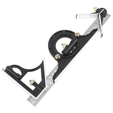 Imagem de ChgImposs régua quadrada com combinação deslizante ajustável de 30,48 cm e conjunto de medidas de nível de transferidor