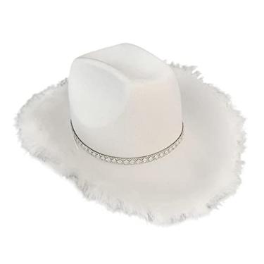 Imagem de Chapéu de cowboy ocidental de aba lga chapéus de terre ao livre bonés Fedoras com chapéus brancos