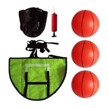Imagem de YIJU Mini trampolim basquete quadro de basquete à prova dwaterproof água universal trampolim acessório para todas as idades leve encosto, com 3 bolas