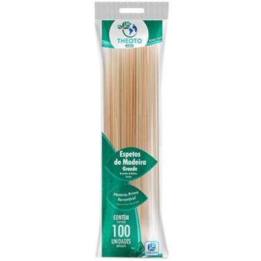 Imagem de Palito Para Espeto, Theoto, 25cmx3,5mm, Pacote 100 Unidades