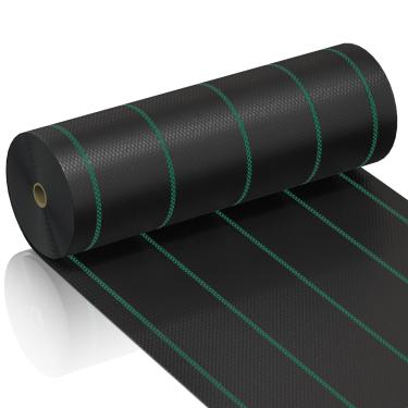 Imagem de mychoiii Tecido de paisagem, barreira de ervas daninhas de 1,8 m x 91,4 m, resistente, premium, 100 g, polipropileno, cobertura de solo, barreira de erva daninha, bloqueador de ervas daninhas, tecido geotêxtil de nível comercial para projetos de construção