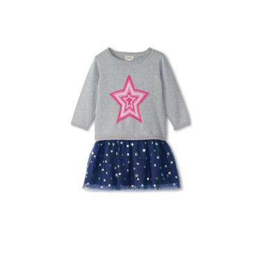 Imagem de Hatley Vestido feminino Stargirl com cintura caída (bebê/criança pequena), Cinza, 10