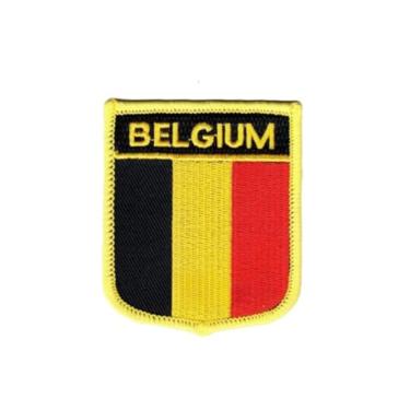 Imagem de Ruoming 1 peça de adesivos de bandeira da Bélgica bordados a ferro ou costurados tático militar nacional da Bélgica (Bélgica)