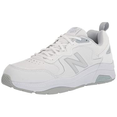 Imagem de New Balance Tênis feminino 857 V3 casual Comfort Cross Trainer, Branco/Cyclone, 7 Narrow