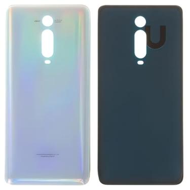 Imagem de Peças de reparo de substituição da capa da bateria da caixa traseira compatíveis com Xiaomi Mi 9T, (branco, logotipo Mi, M1903F10G)