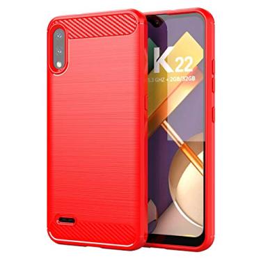 Imagem de Capa para LG K32, capa para LG K22, capa para LG K22 Plus, tecnologia de absorção de choque de TPU com moldura elevada protetora para LG K32 / LG K22 / LG K22 Plus (vermelho)