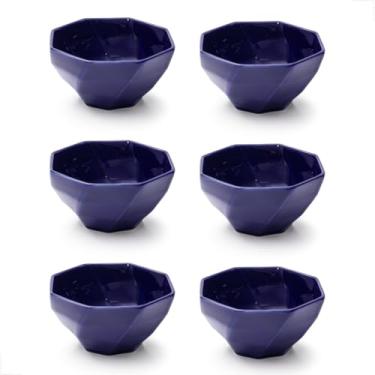 Imagem de Conjunto Bowl de Cerâmica 350ml 6 peças Design Sofisticado e Moderno Alta Durabilidade Ideal para Sopas, Cereais, Saladas, Sobremesas (Azul Marinho)